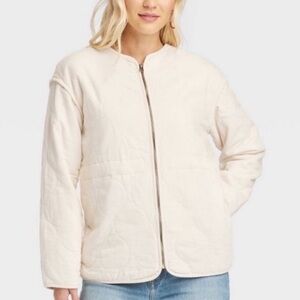 NWOT Universal Thread Corduroy Zip-Up Jacket, size XXL, Ivory w/ pockets.